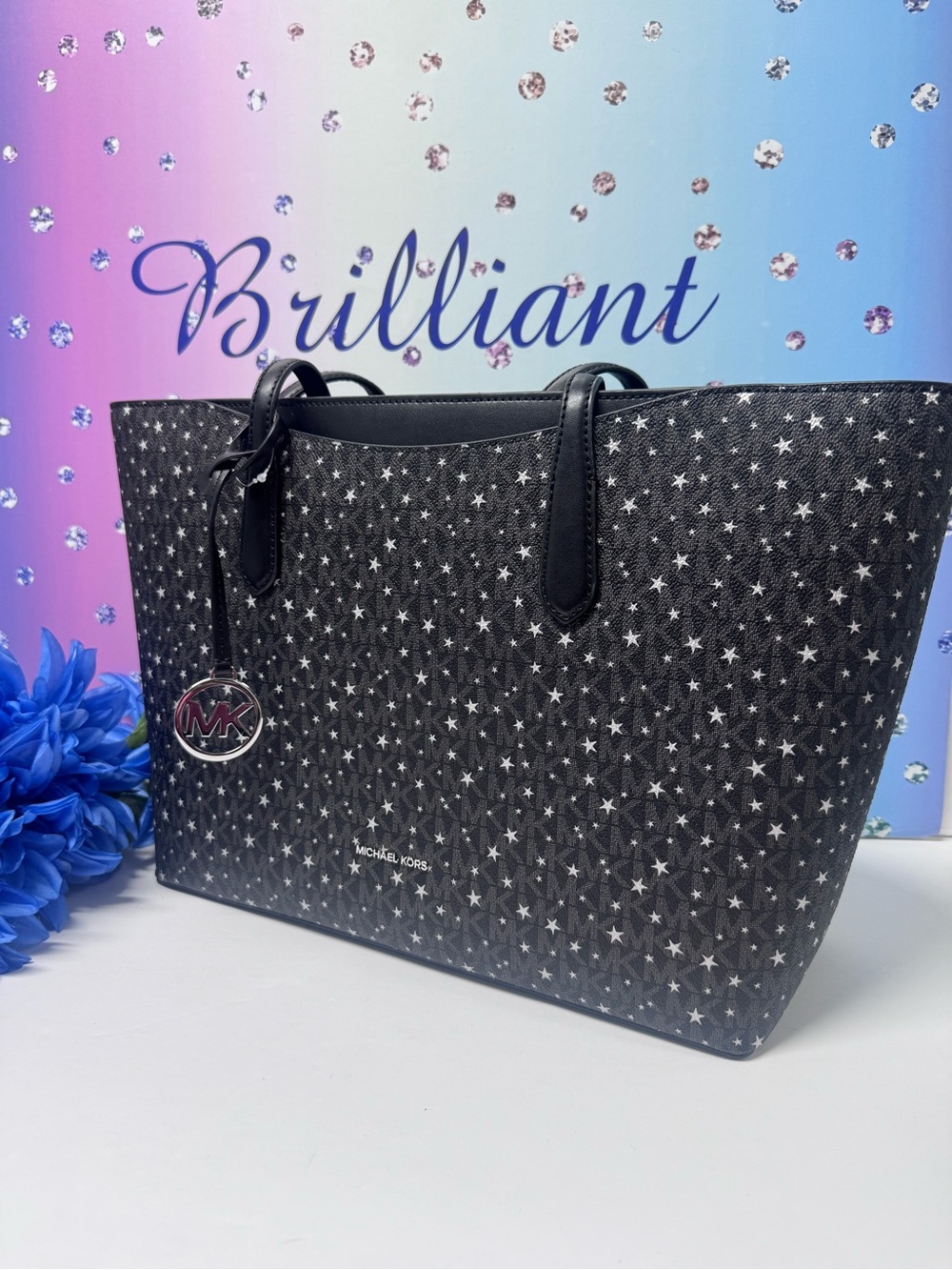 🌟NWT MK MONOGRAM STARS XL TOTE BAG - Picture 1 of 7